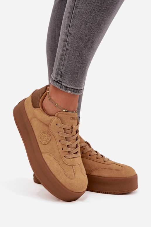 Sneakers model schoenen Dames met platform Big Star SS274762 bruine kleur Sneakers model schoenen Dames met platform Big Star SS274762 bruine kleur
