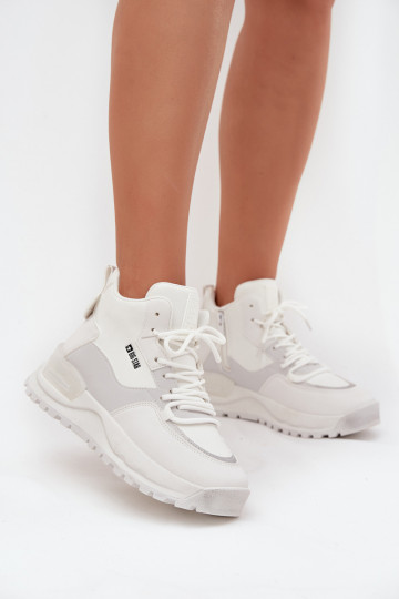 sportieve dames schoenen met platform Big Star SS274510 in witte kleur 2