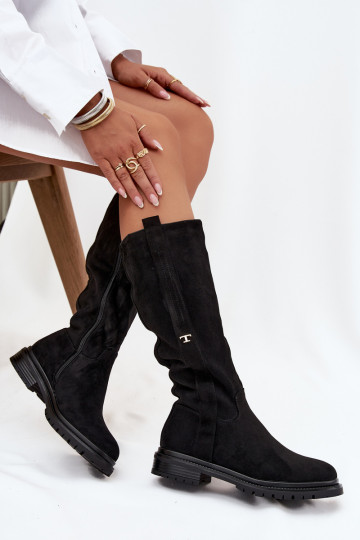 INarme laarzen Op płaskim Obcasie van eco-suèdeoIne zInart Delyssa