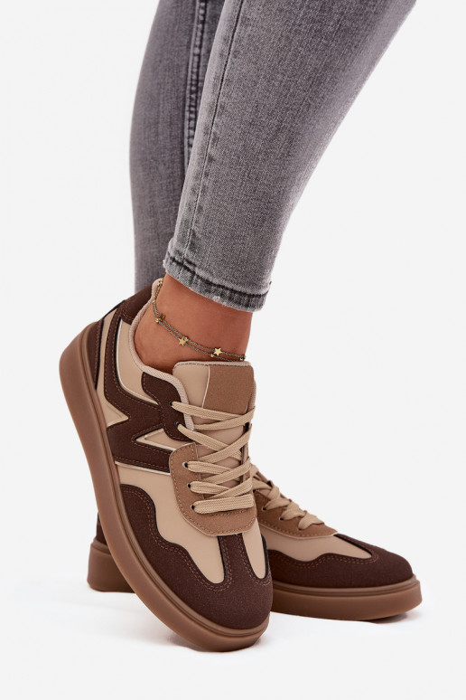 Sneakers model schoenen Dames laag Eko Leer bruine kleur Givelle Sneakers model schoenen Dames laag Eko Leer bruine kleur Givelle