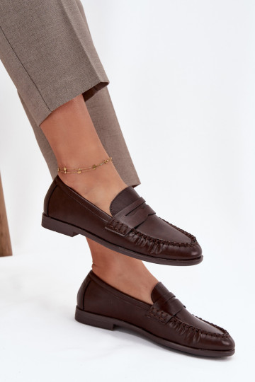 schoenen Mocassins Dames van ecoleer bruine kleur Lilith
