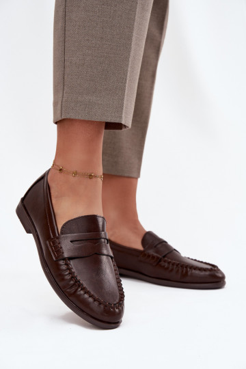 schoenen Mocassins Dames van ecoleer bruine kleur Lilith 2