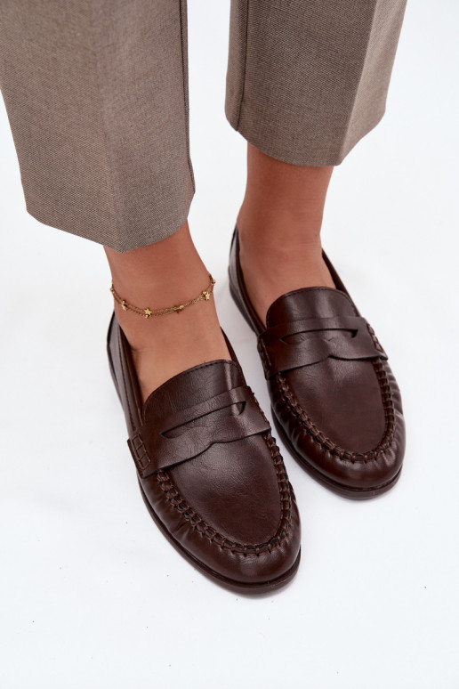 schoenen Mocassins Dames van ecoleer bruine kleur Lilith