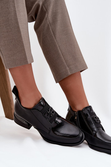 met lakeffect Leer schoenen Dames Op een lage hak Met sierlijk Detalem Vinceza 91161 zInart