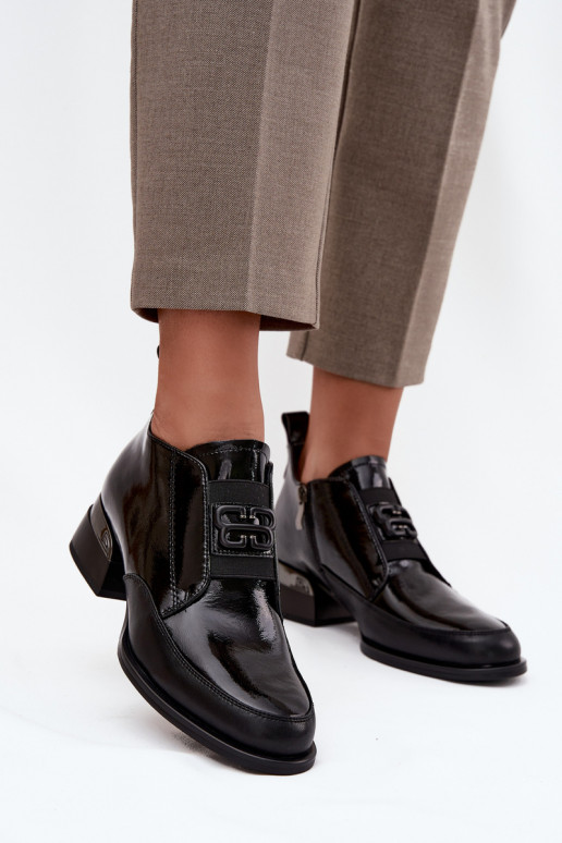 met lakeffect Leer schoenen Dames Op een lage hak Met sierlijk Detalem Vinceza 91161 zInart