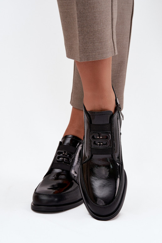 met lakeffect Leer schoenen Dames Op een lage hak Met sierlijk Detalem Vinceza 91161 zInart