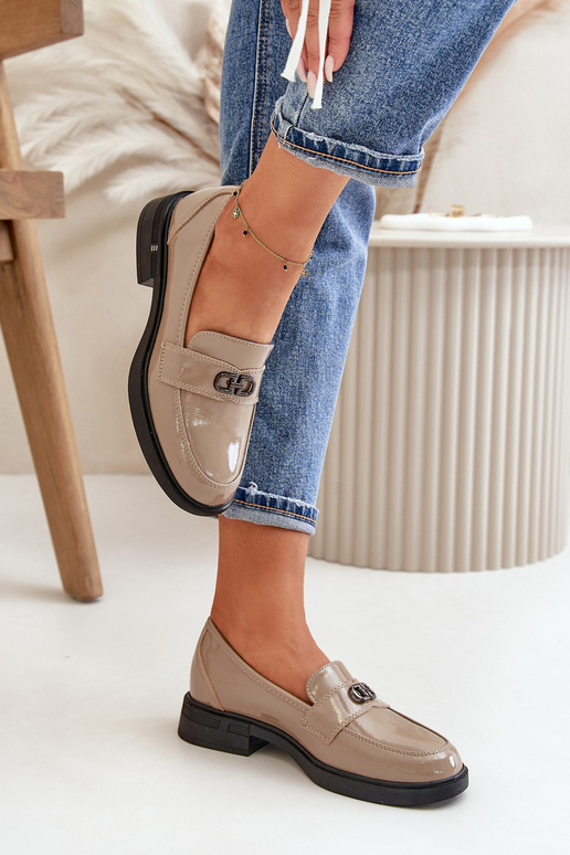 Lakkleren mocassins zandkleur Vinceza... Lakkleren mocassins zandkleur Vinceza...