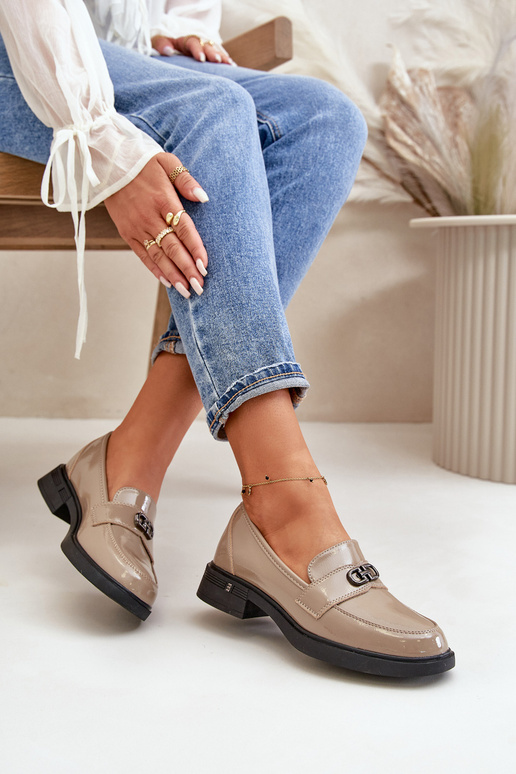 Lakkleren mocassins zandkleur Vinceza... Lakkleren mocassins zandkleur Vinceza...