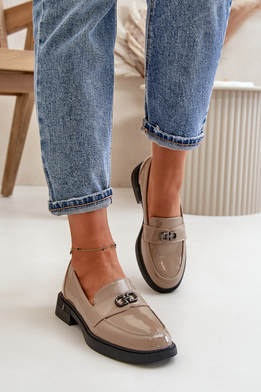 Lakkleren mocassins zandkleur Vinceza... Lakkleren mocassins zandkleur Vinceza...