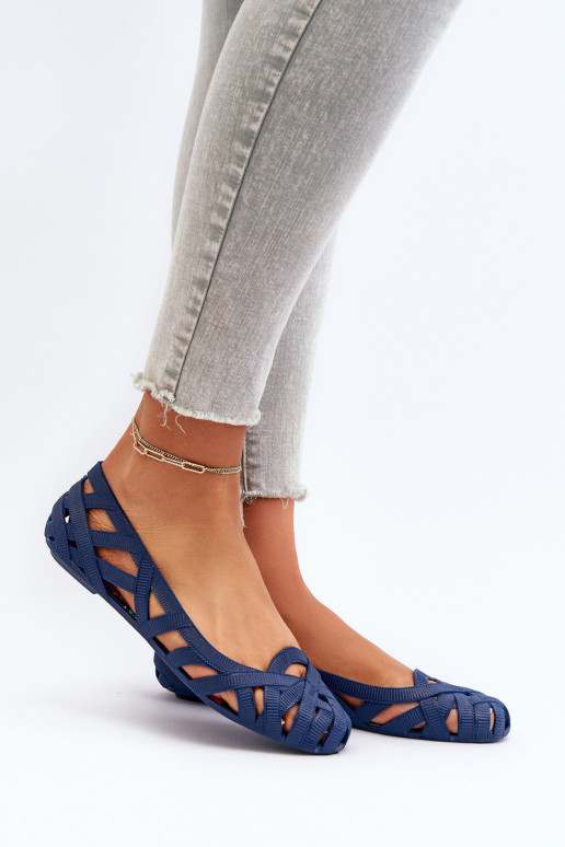 Dames Rubber Ballerinas donkerblauIn Salam Dames Rubber Ballerinas donkerblauIn Salam