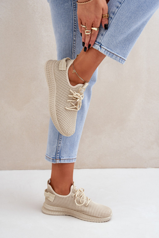 Gaas Persistent model sportschoenen Dames beige Harice Gaas Persistent model sportschoenen Dames beige Harice