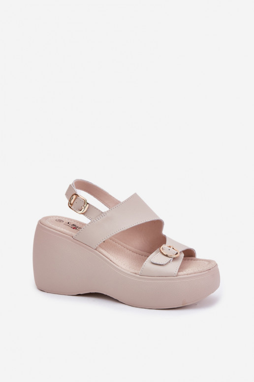 Dames sandalen Dames Op de INig en platform S.Barski LR51-540 beige Dames sandalen Dames Op de INig en platform S.Barski LR51-540 beige