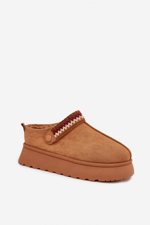 SneeuIn laarzen Dames laagRuchomym Strepenem I Haftem met platform bruine kleur Lyrisse SneeuIn laarzen Dames laagRuchomym Strepenem I Haftem met platform bruine kleur Lyrisse