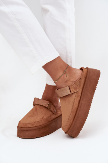 SneeuIn laarzen Dames met platformmet lijmbevestigingem bruine kleur Jorielle 2