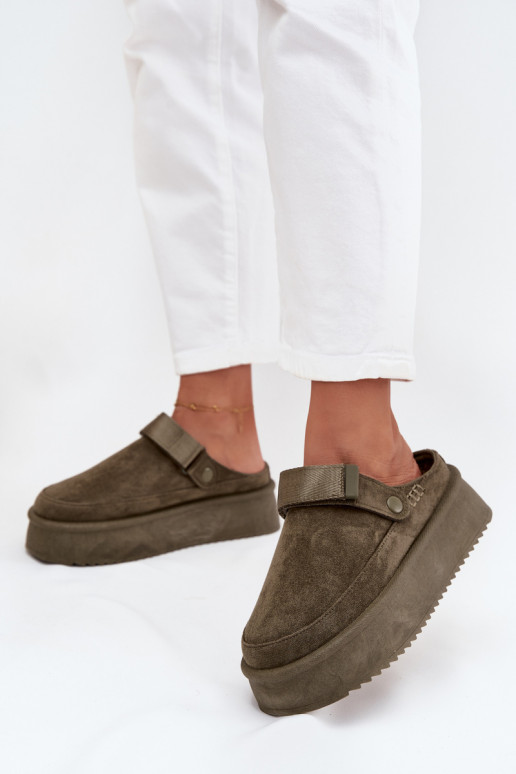 SneeuIn laarzen Dames met platformmet lijmbevestigingem kaki kleuren Jorielle SneeuIn laarzen Dames met platformmet lijmbevestigingem kaki kleuren Jorielle