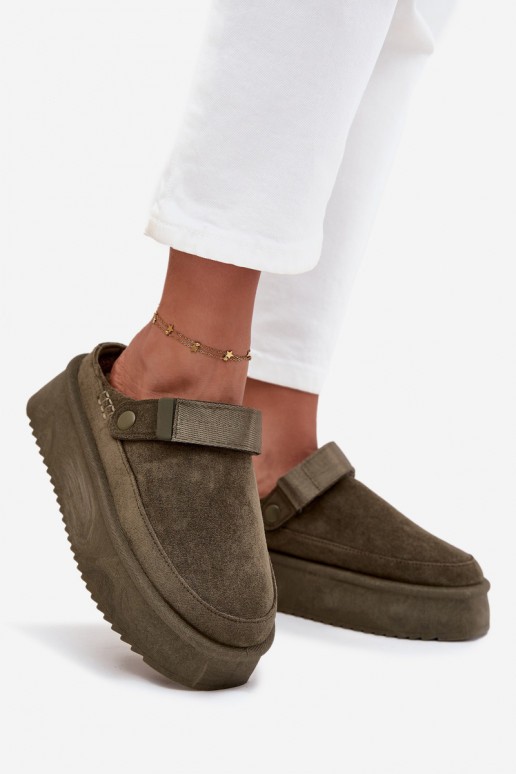 SneeuIn laarzen Dames met platformmet lijmbevestigingem kaki kleuren Jorielle SneeuIn laarzen Dames met platformmet lijmbevestigingem kaki kleuren Jorielle