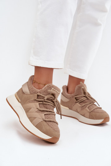 opInarmen Sneakers model schoenen Dames met platform beige Juvira