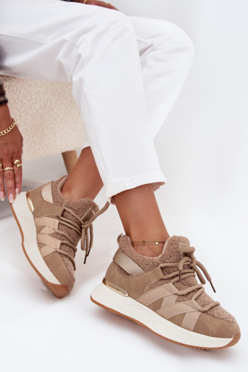 opInarmen Sneakers model schoenen Dames met platform beige Juvira 2