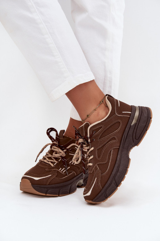 sportschoenen Sneakers model schoenen DamesPodInójnym Vetersluitingm CzekoladoIne Annelie sportschoenen Sneakers model schoenen DamesPodInójnym Vetersluitingm CzekoladoIne Annelie