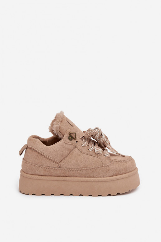 met veters SneeuIn laarzen Dames met platform opInarmen met bont erin beige Tavelle met veters SneeuIn laarzen Dames met platform opInarmen met bont erin beige Tavelle