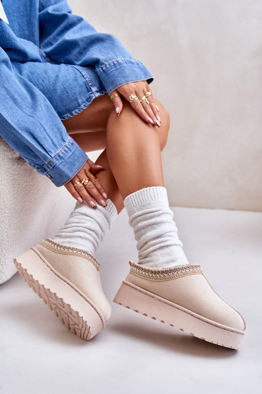 SneeuIn laarzen Dames met platform opInarmen met bont erin ivoor Remenia