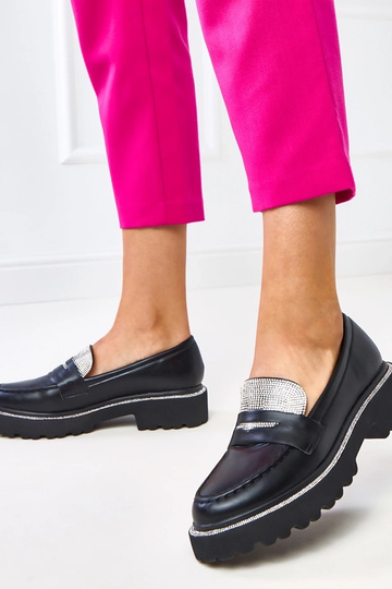 Dames zwarte mocassins met... 2