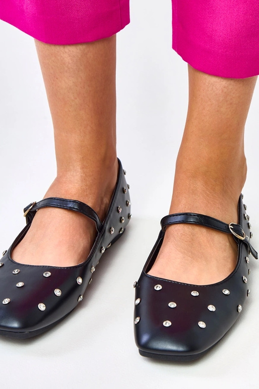 Zwarte ballerina's met kristallen... Zwarte ballerina's met kristallen...