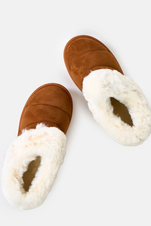 Bruine korte sneeuwlaarzen verwarmd...