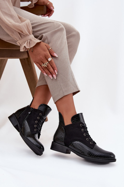 met lakeffect Dameslaarzen Met sierlijk Tłoczeniem opInarmen Vinceza 16477 zInart