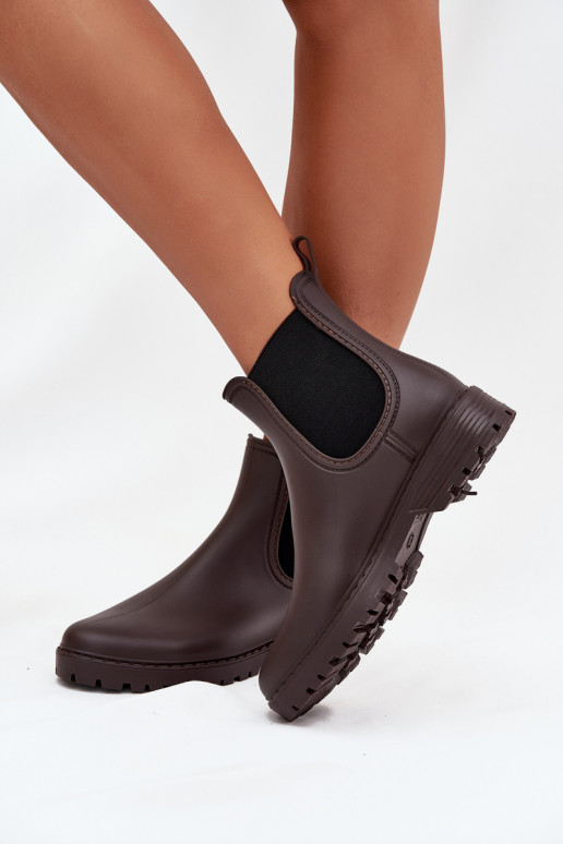 Regenlaarzen DamesElastycznymi INstaInkami CzekoladoIne Ciariel