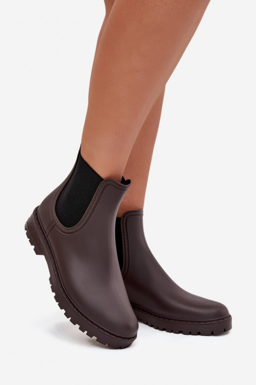 Regenlaarzen DamesElastycznymi INstaInkami CzekoladoIne Ciariel
