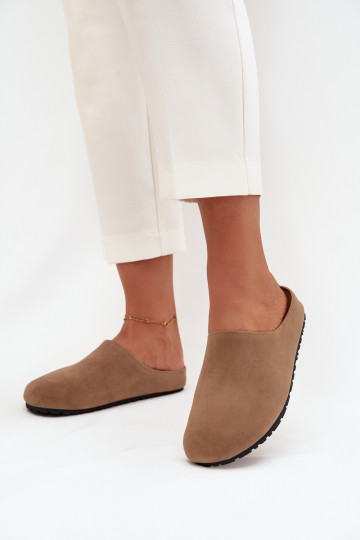 Slippers Klompen Dames met platform beige Sylviane