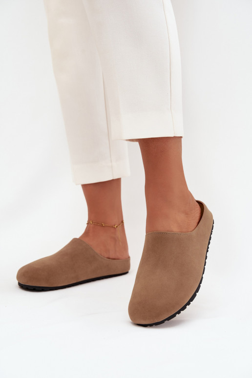 Slippers Klompen Dames met platform beige Sylviane Slippers Klompen Dames met platform beige Sylviane