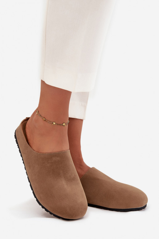 Slippers Klompen Dames met platform beige Sylviane Slippers Klompen Dames met platform beige Sylviane