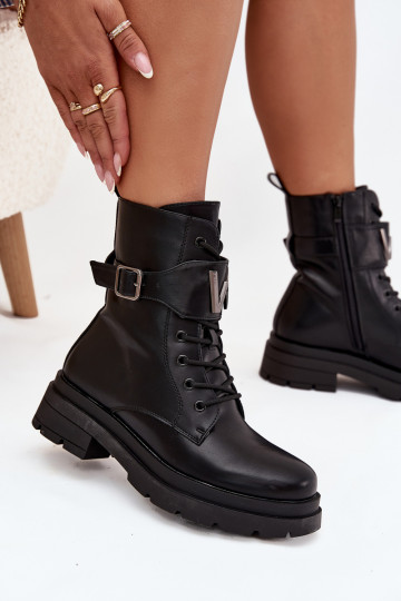 Enkellaarsjes voor Inerknemers Dames Eko Leer met versierde hakken zInart Ylianne