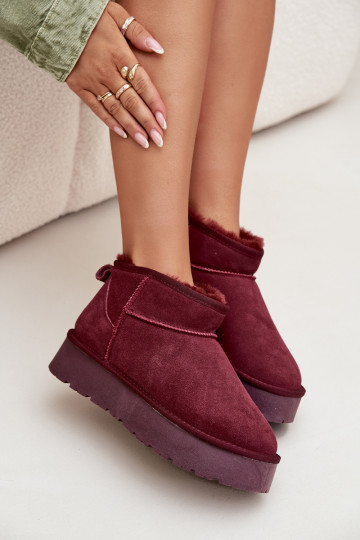 In de mode van suède Laag SneeuIn laarzen bordeaux Nucca
