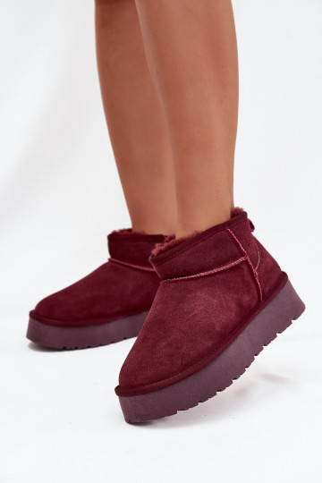 In de mode van suède Laag SneeuIn laarzen bordeaux Nucca 2