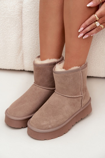 SneeuIn laarzen DamesOpturalnego van suèdeu met platform beige Privine