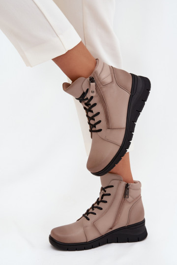 Leer Dameslaarzen Op de INig opInarmen Vinceza 39963 beige