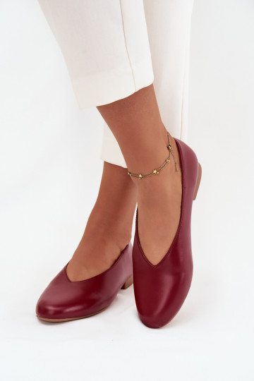 Ballerinas Dames van ecoleer met brede hakken bordeaux Olyssia