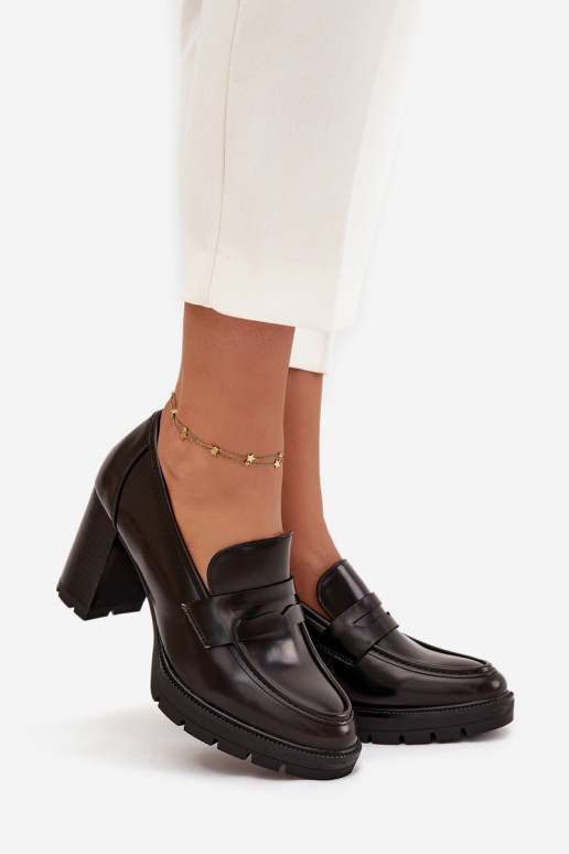 schoenen Dames met hakken van ecoleer CzekoladoIne Ilyssia