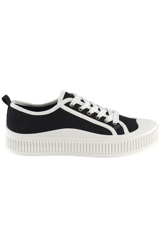 Zwarte dames sneakers met plateau in... Zwarte dames sneakers met plateau in...