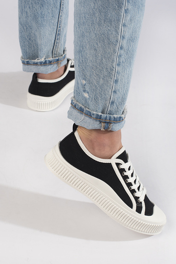 Zwarte dames sneakers met...