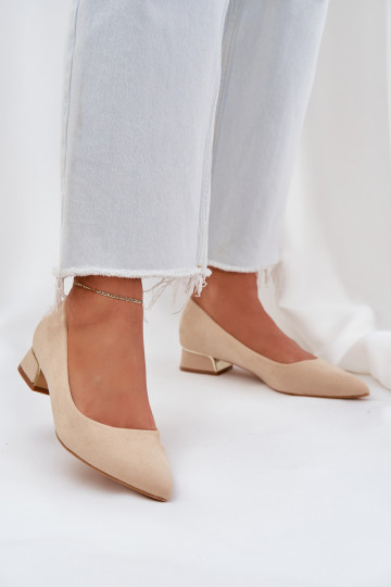 Schoenen Op een lage hak I Szpiczastymi Noskami beige Terilara 2