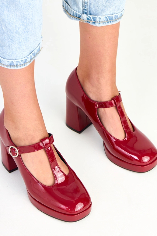 Adaoha Bordeaux halfhoge schoenen op... Adaoha Bordeaux halfhoge schoenen op...