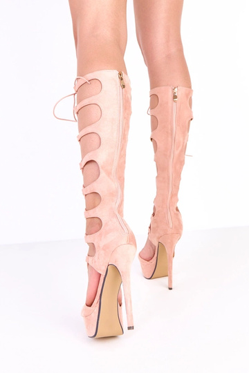 Roze lange sandalen op hak... 2