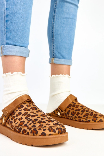 Leopardprint muilen met klittenband Miluska