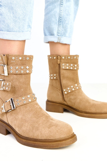 Rode botines met zirconia... 2