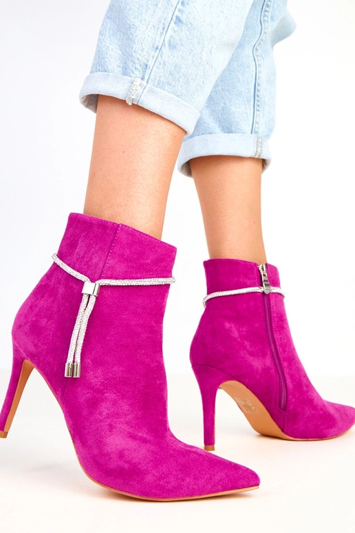 Violette botines op hoge hak met...