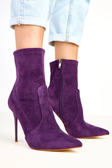 Donkerpaarse botines met...